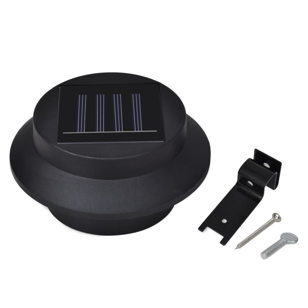 vidaXL Fence lights 12 pcs solar LED black