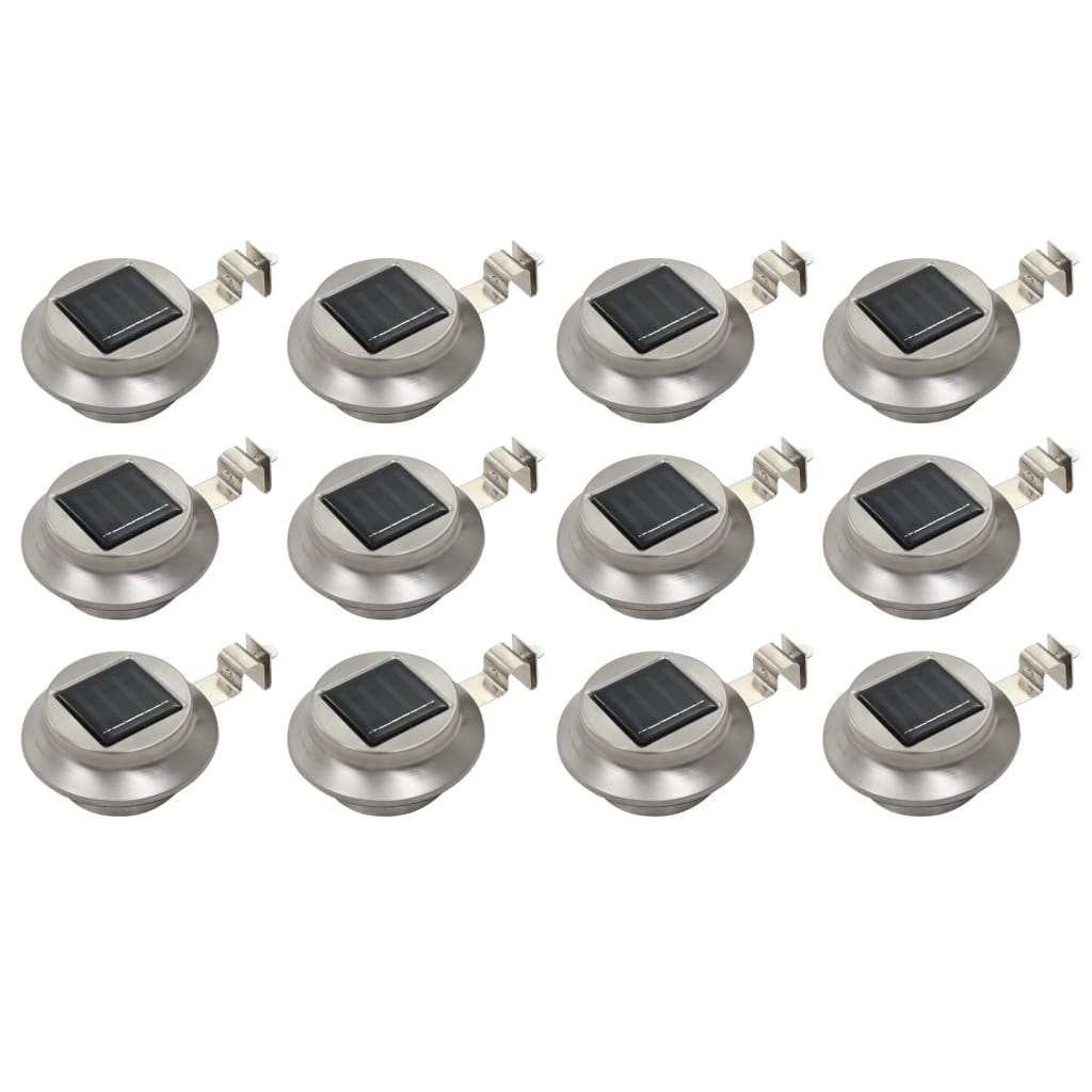 vidaXL Solar Lamps 12 pcs LED Round 12 cm White