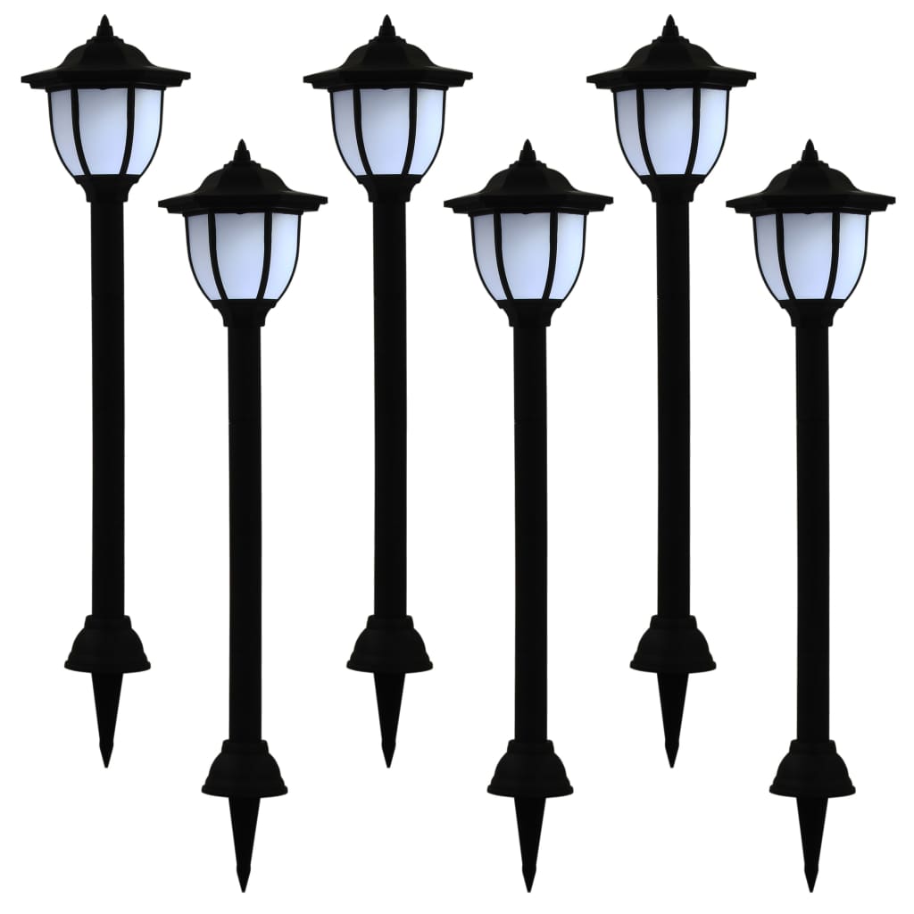 vidaXL Solar lights 6 pcs LED black