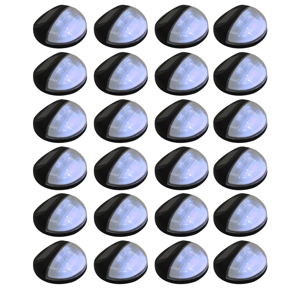 vidaXL Solar Wall Lights LED 24 pcs round black