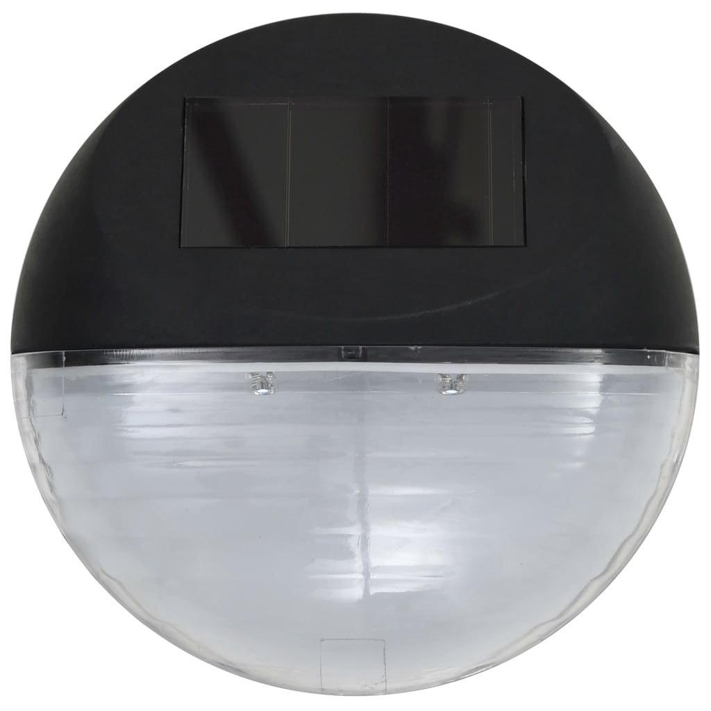 vidaXL Solar Wall Lights LED 24 pcs round black