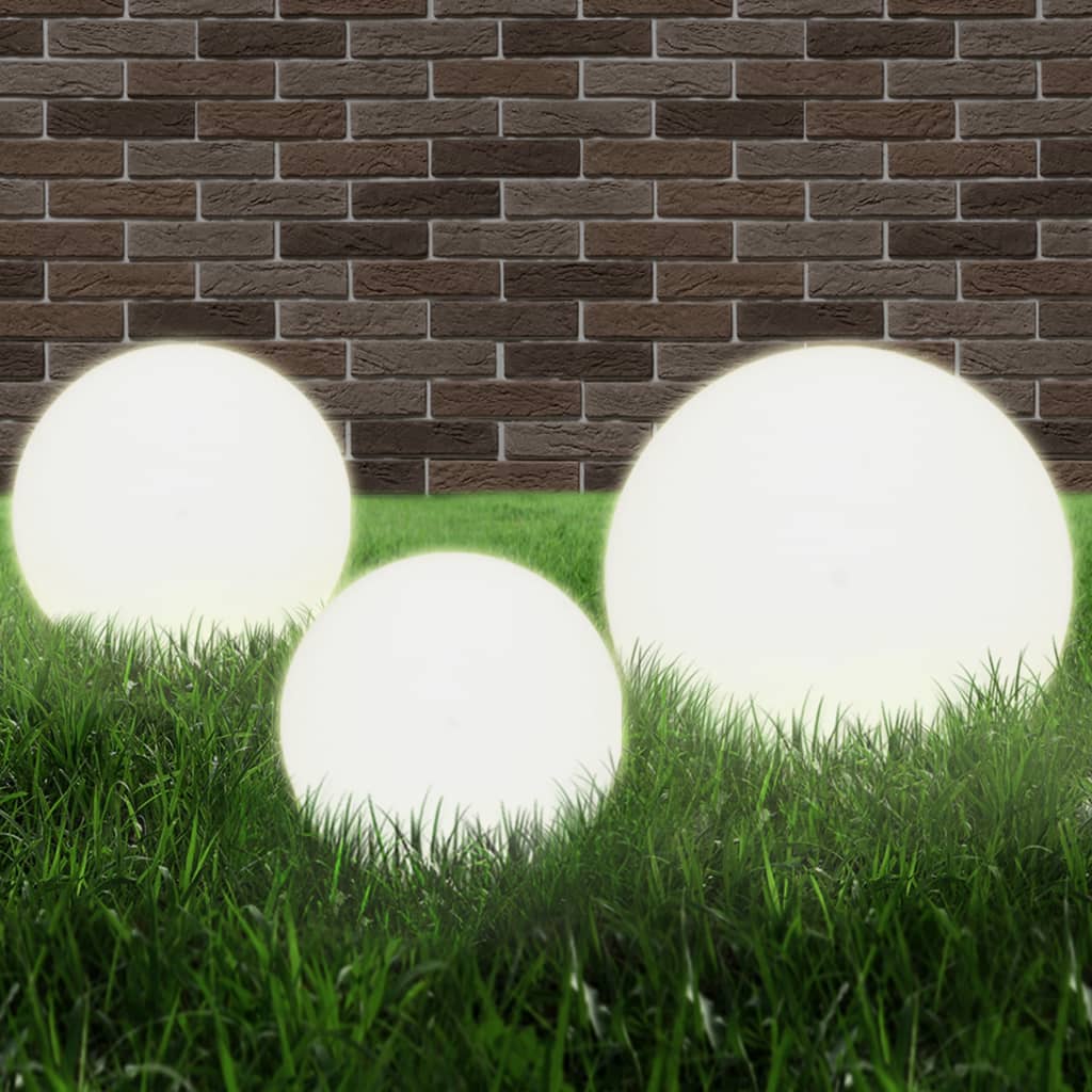vidaXL 6-piece Round LED Ball Lamp Set 20/30/40 cm PMMA