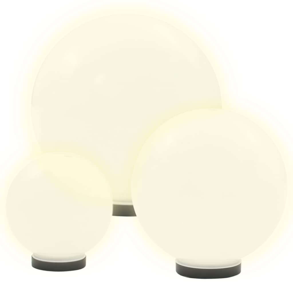 vidaXL 6-piece Round LED Ball Lamp Set 20/30/40 cm PMMA