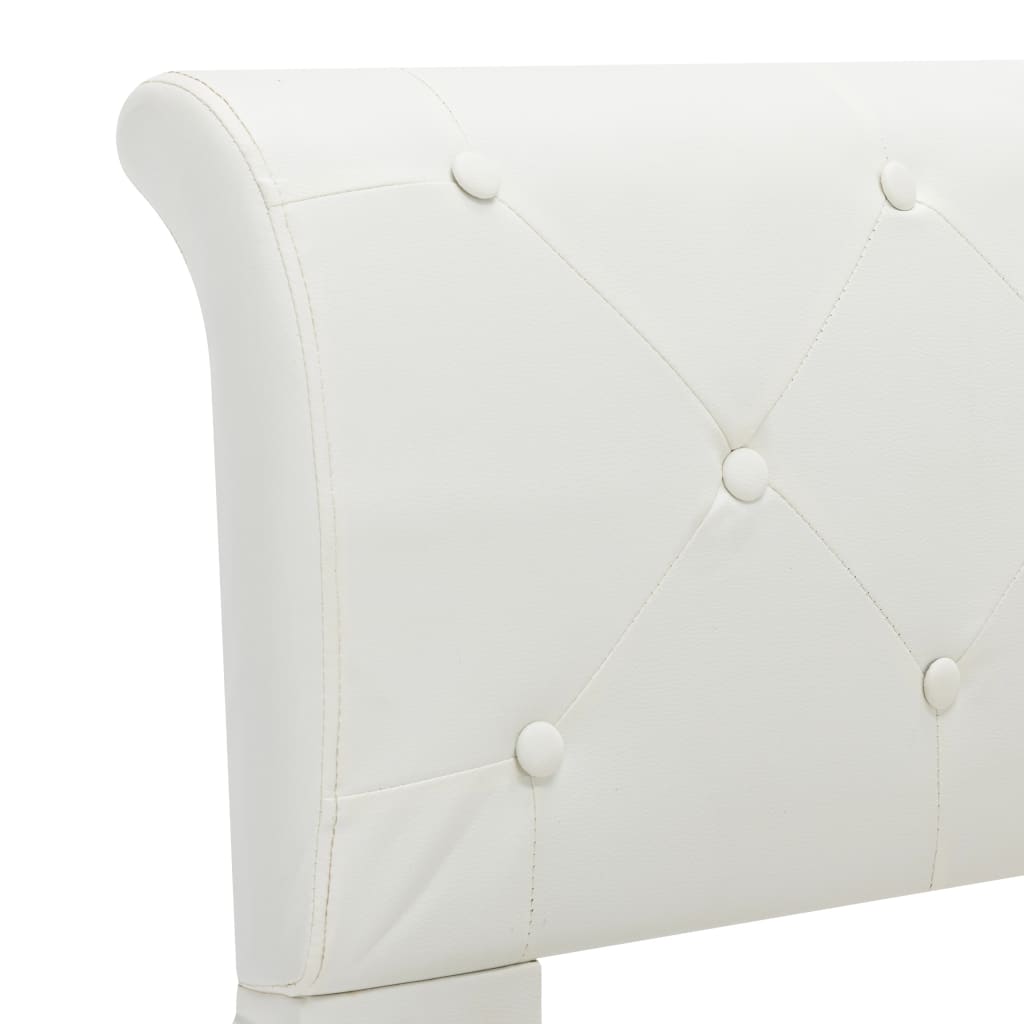 vidaXL Faux Leather Bed Frame White 90x200 cm