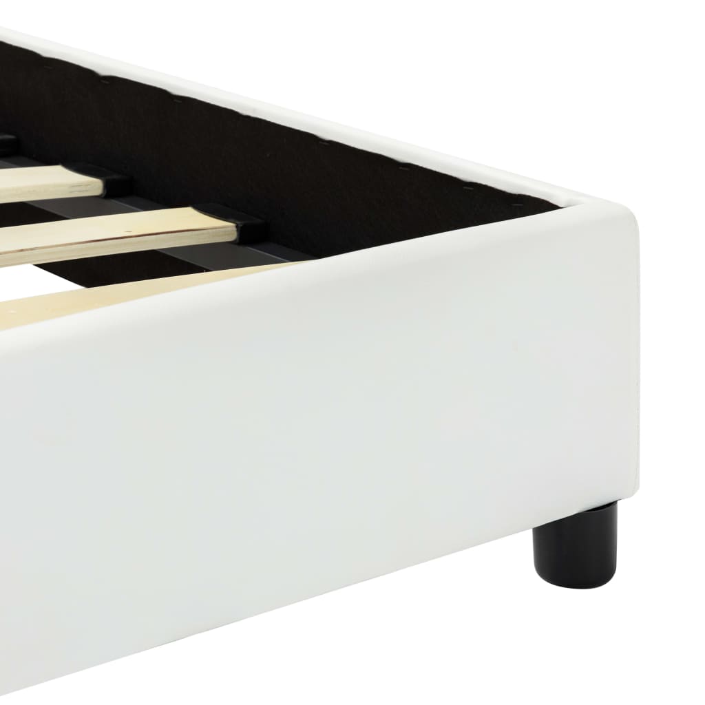 vidaXL Faux Leather Bed Frame White 90x200 cm
