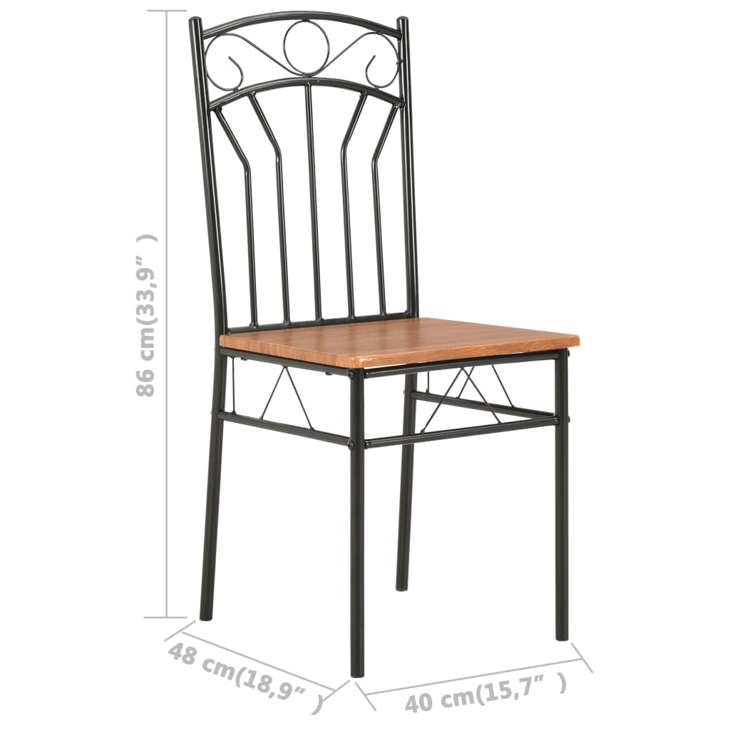 vidaXL Eetkamerstoelen 6 st MDF bruin
