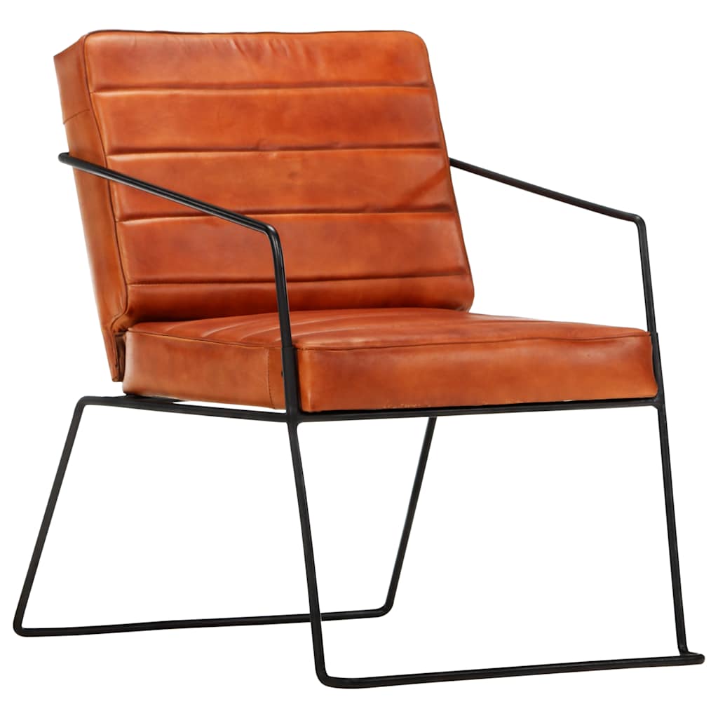 vidaXL Fauteuil echt leer tan