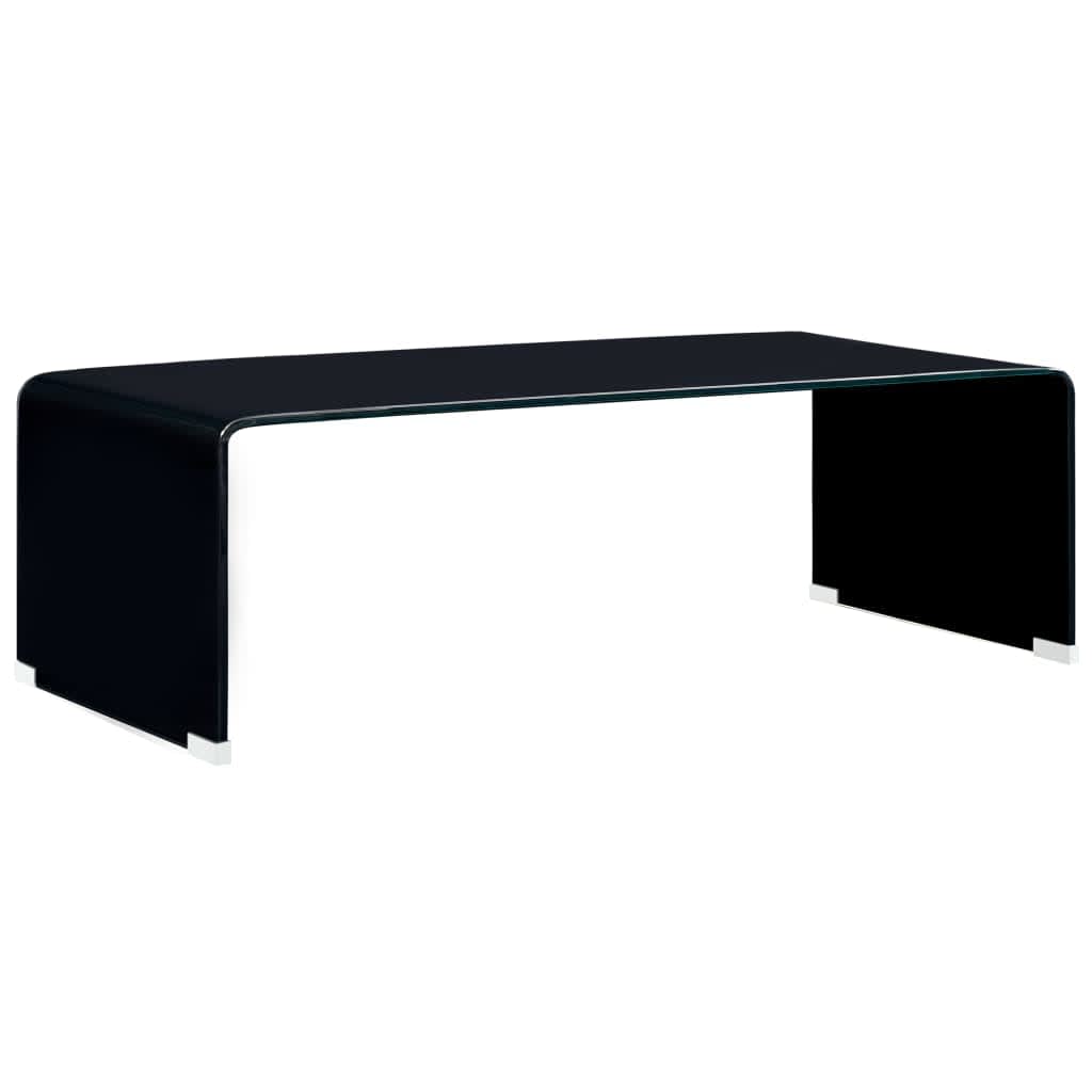 vidaXL Coffee Table 98x45x31 cm Tempered Glass Black