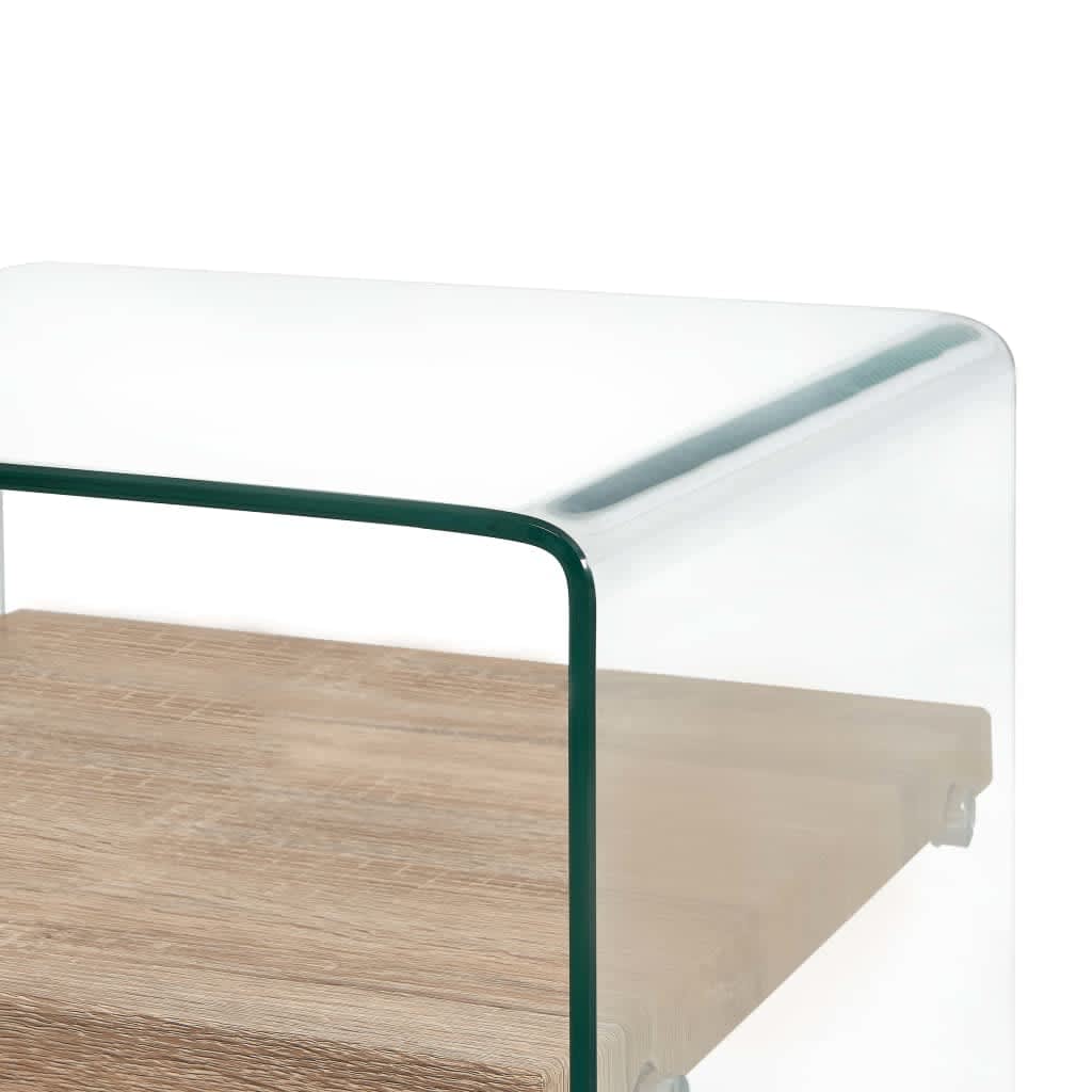 vidaXL Salontafel 50x50x45 cm gehard glas transparant