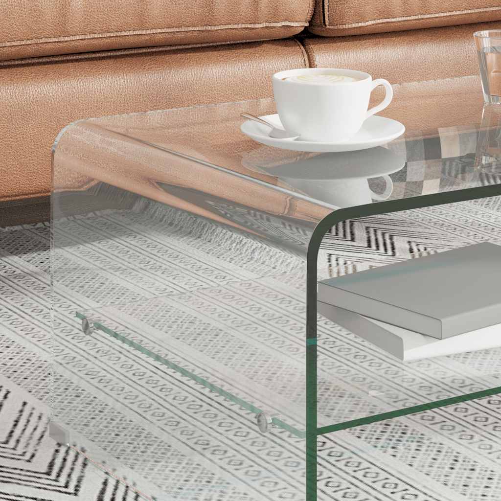 vidaXL Salontafel 50x45x33 cm gehard glas transparant