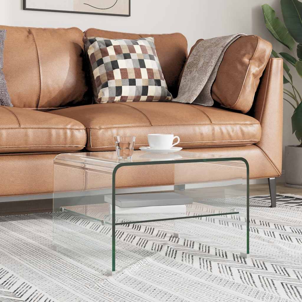 vidaXL Salontafel 50x45x33 cm gehard glas transparant