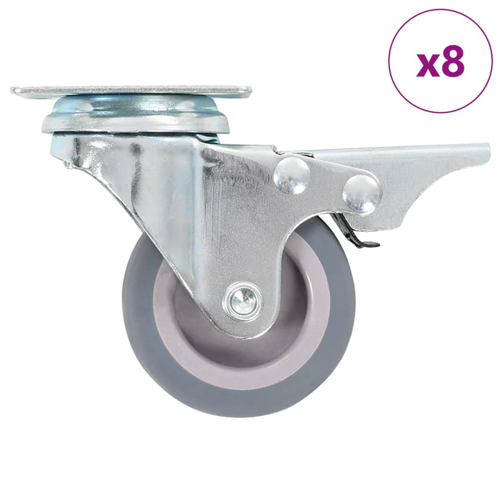 vidaXL Swivel Castors with Double Brakes 4 pcs 50 mm