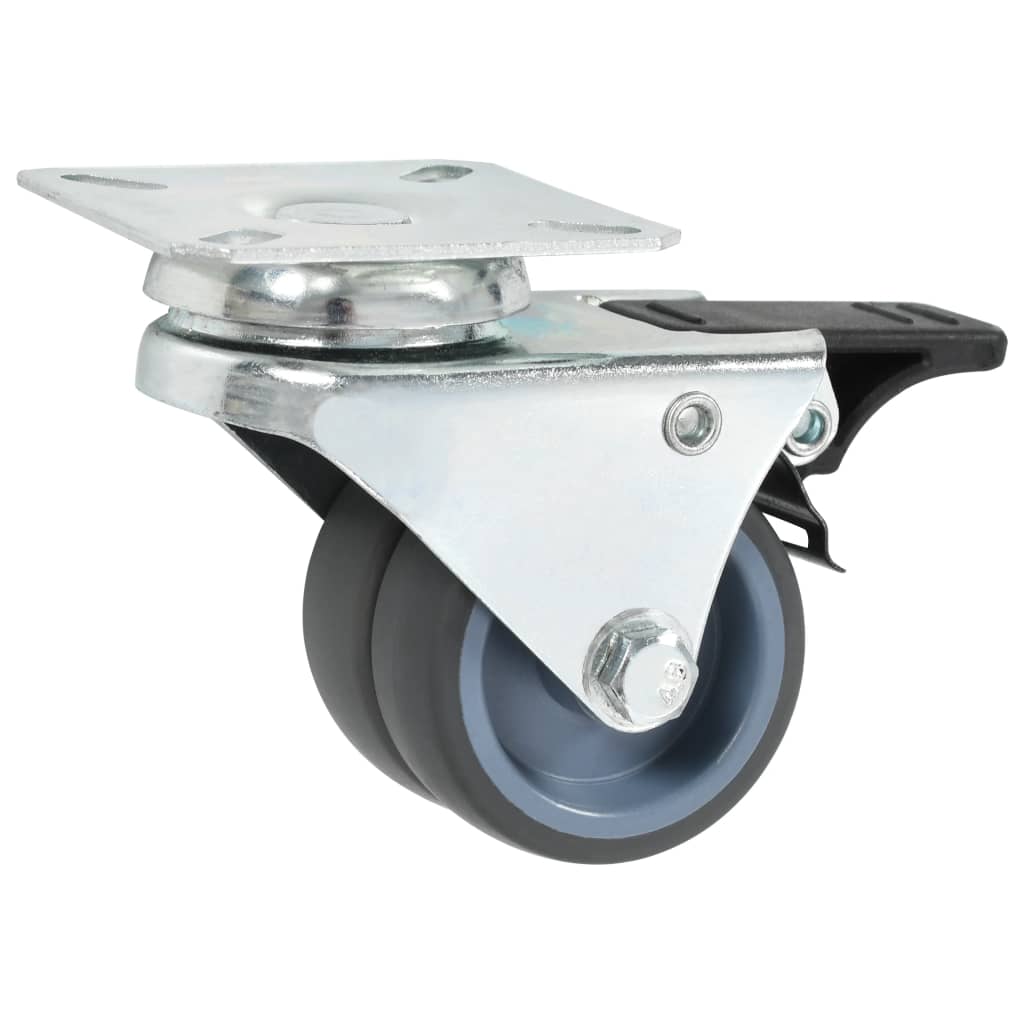vidaXL Swivel Casters Double with Double Brakes 4 pcs 50 mm