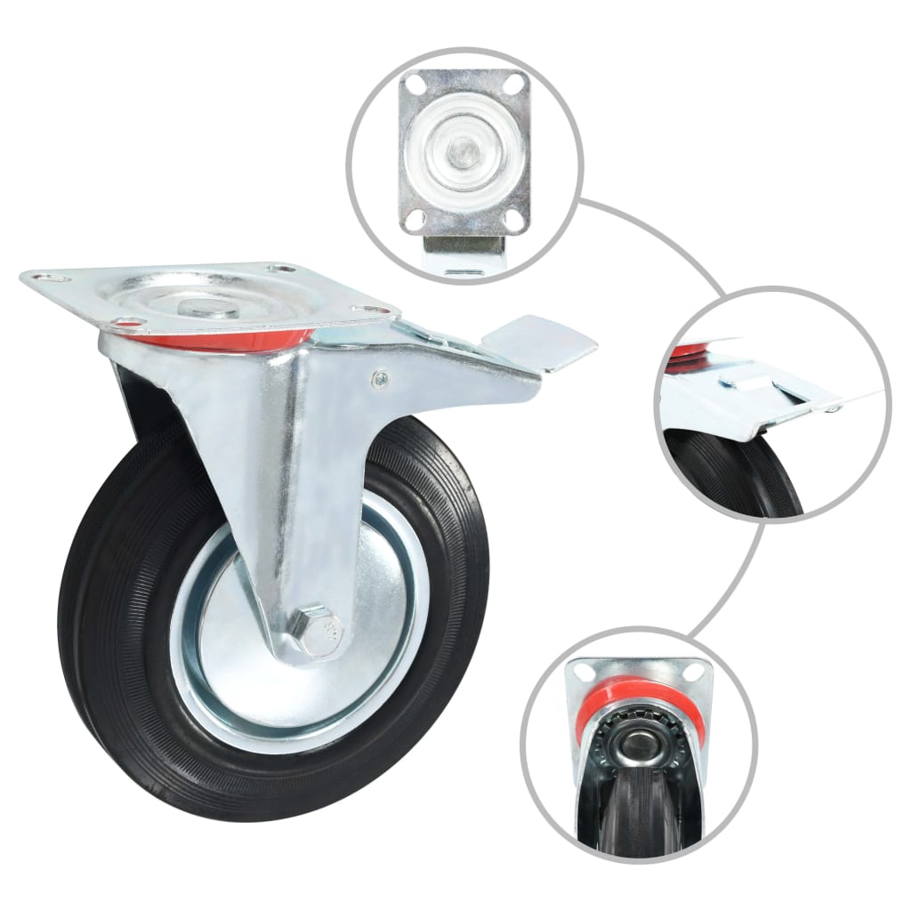vidaXL Swivel Casters 4 pcs 200 mm