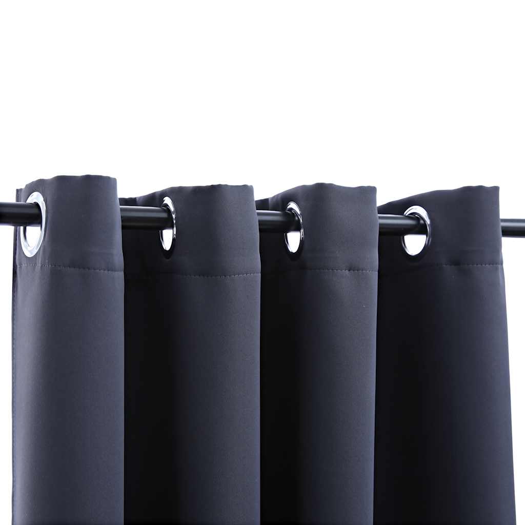vidaXL Blackout Curtain with Metal Rings 290x245 cm Black
