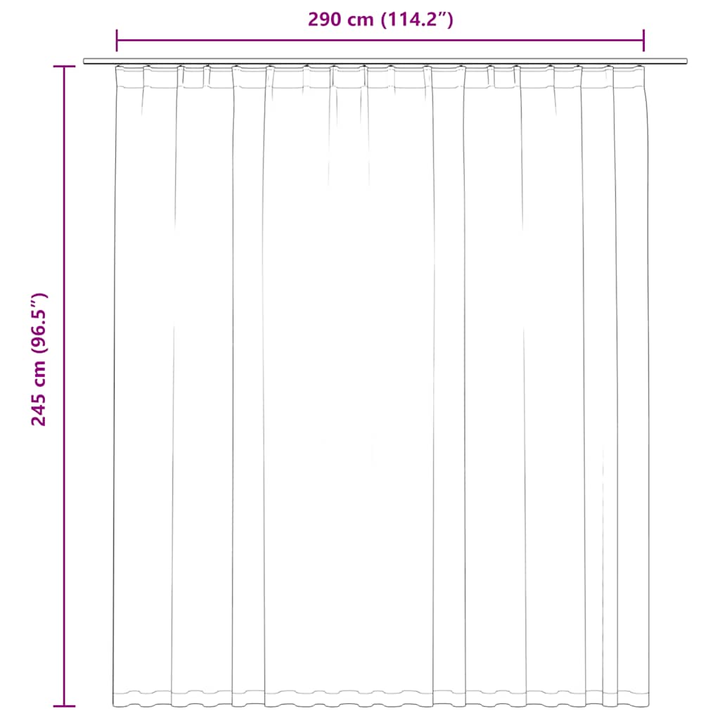 vidaXL Blackout Curtain with Hooks 290x245 cm black