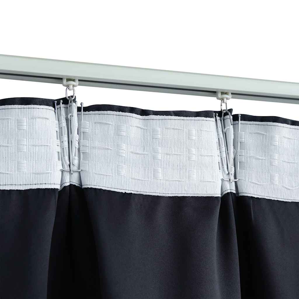 vidaXL Gordijnen verduisterend met haken 2 st 140x175 cm antraciet