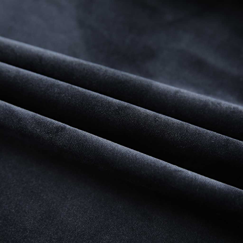 vidaXL Blackout Curtains 2 pcs with Hooks 140x175 cm Velvet Black