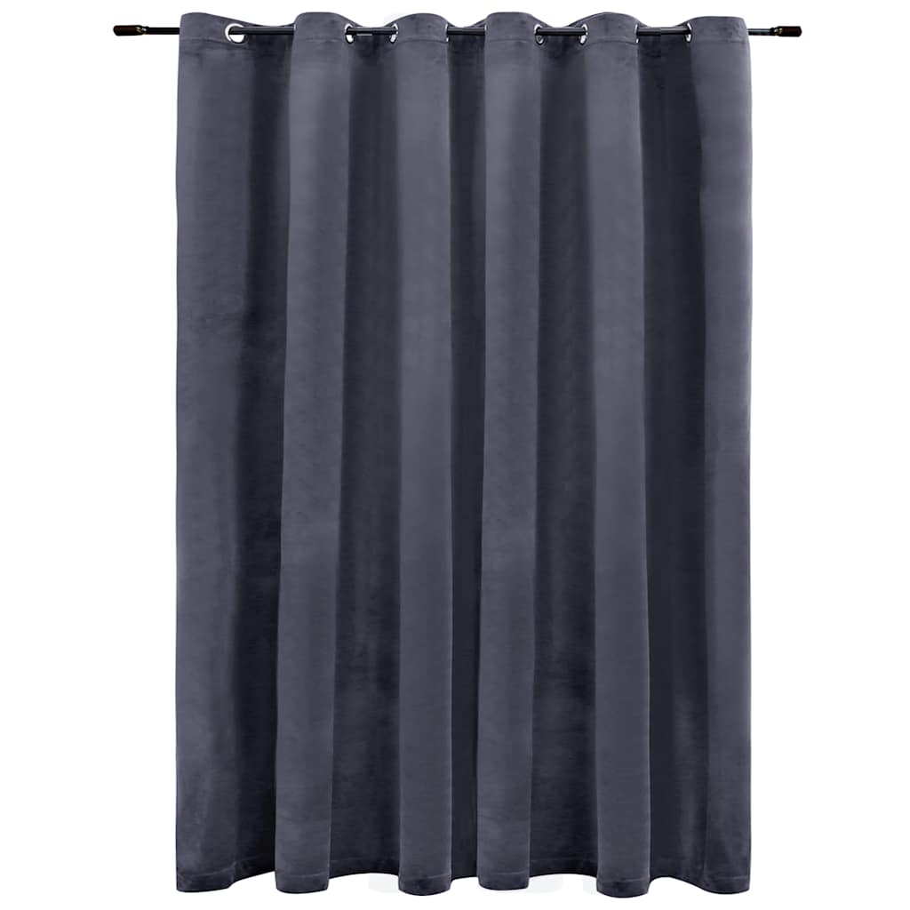 vidaXL Gordijn verduisterend met ringen 290x245 cm fluweel zwart