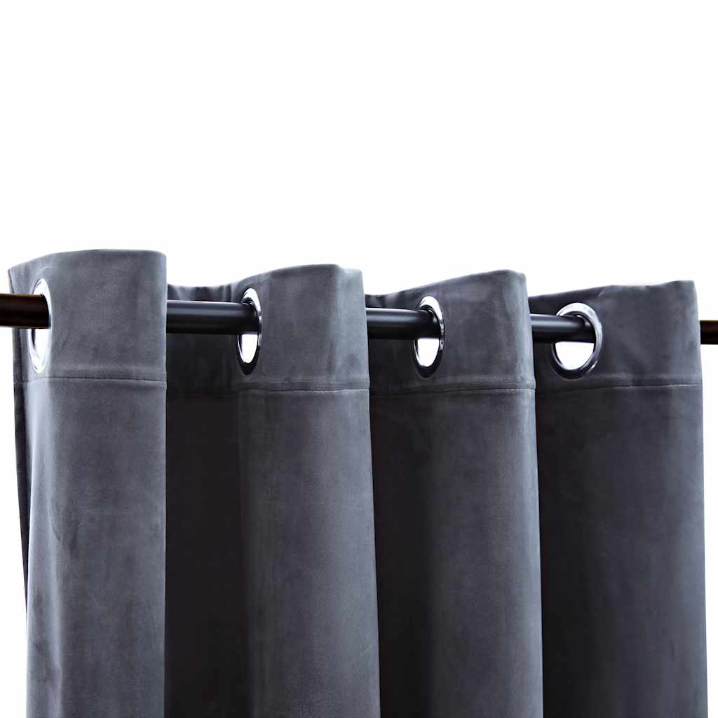 vidaXL Gordijn verduisterend met ringen 290x245 cm fluweel zwart