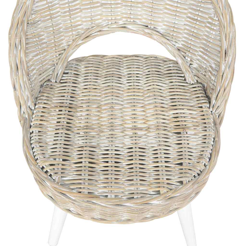 vidaXL Fauteuil kubu rattan wit