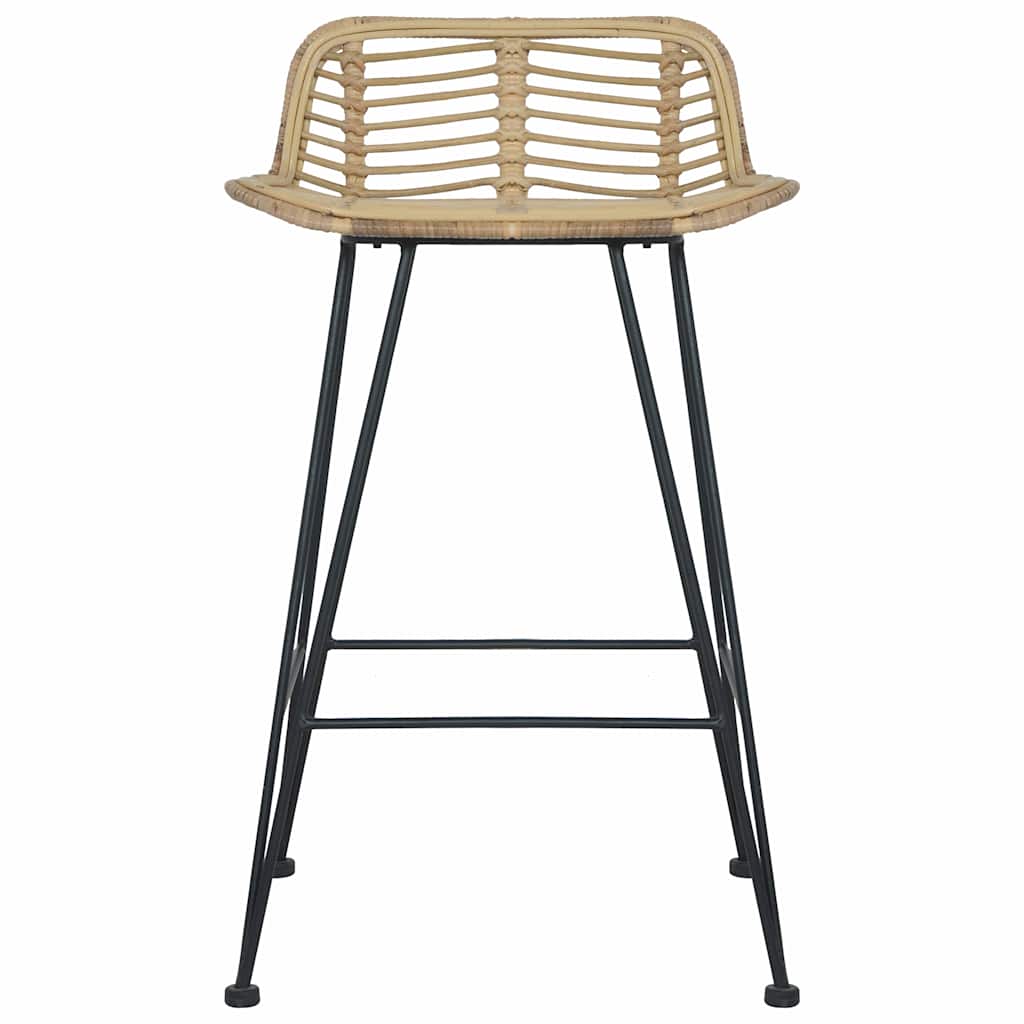 vidaXL Barstoelen 2 st natuurlijk rattan