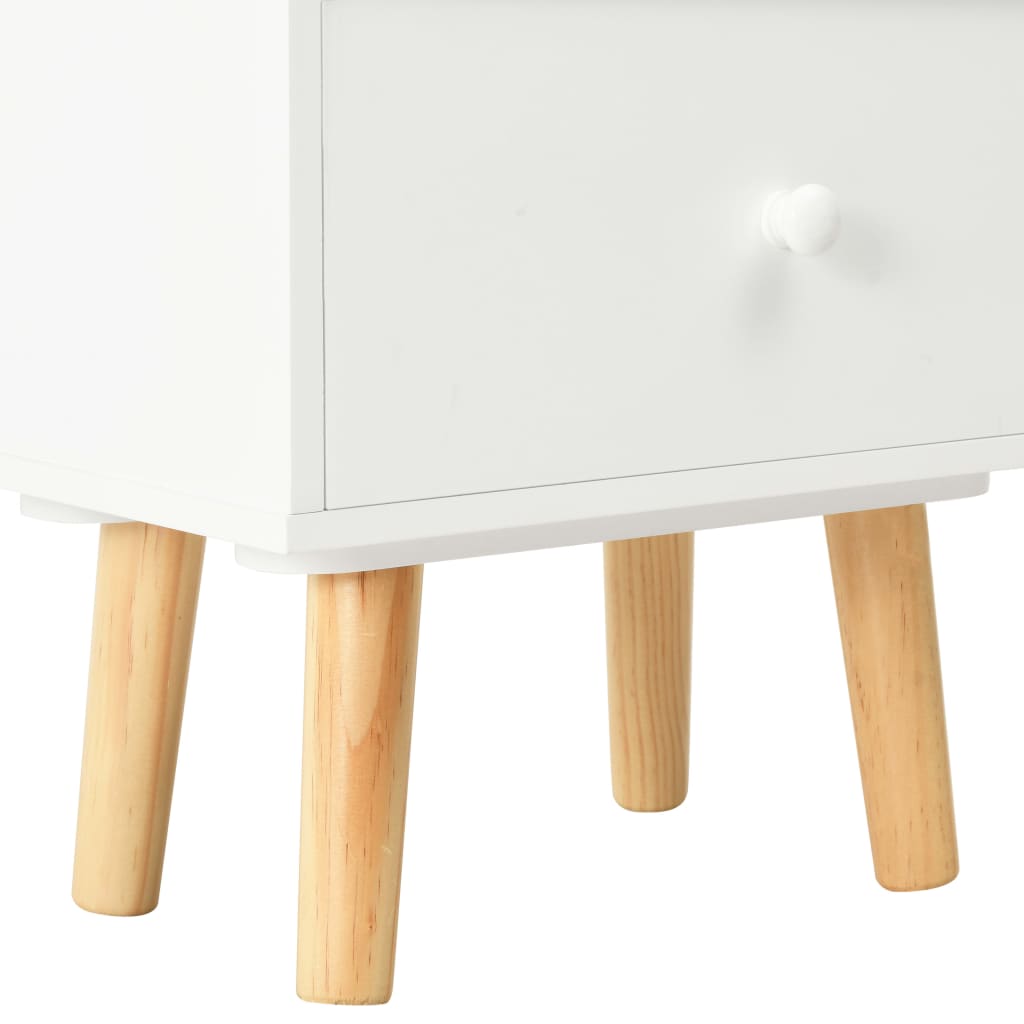 vidaXL Nachtkastjes 2 st 40x30x50 cm massief grenenhout wit