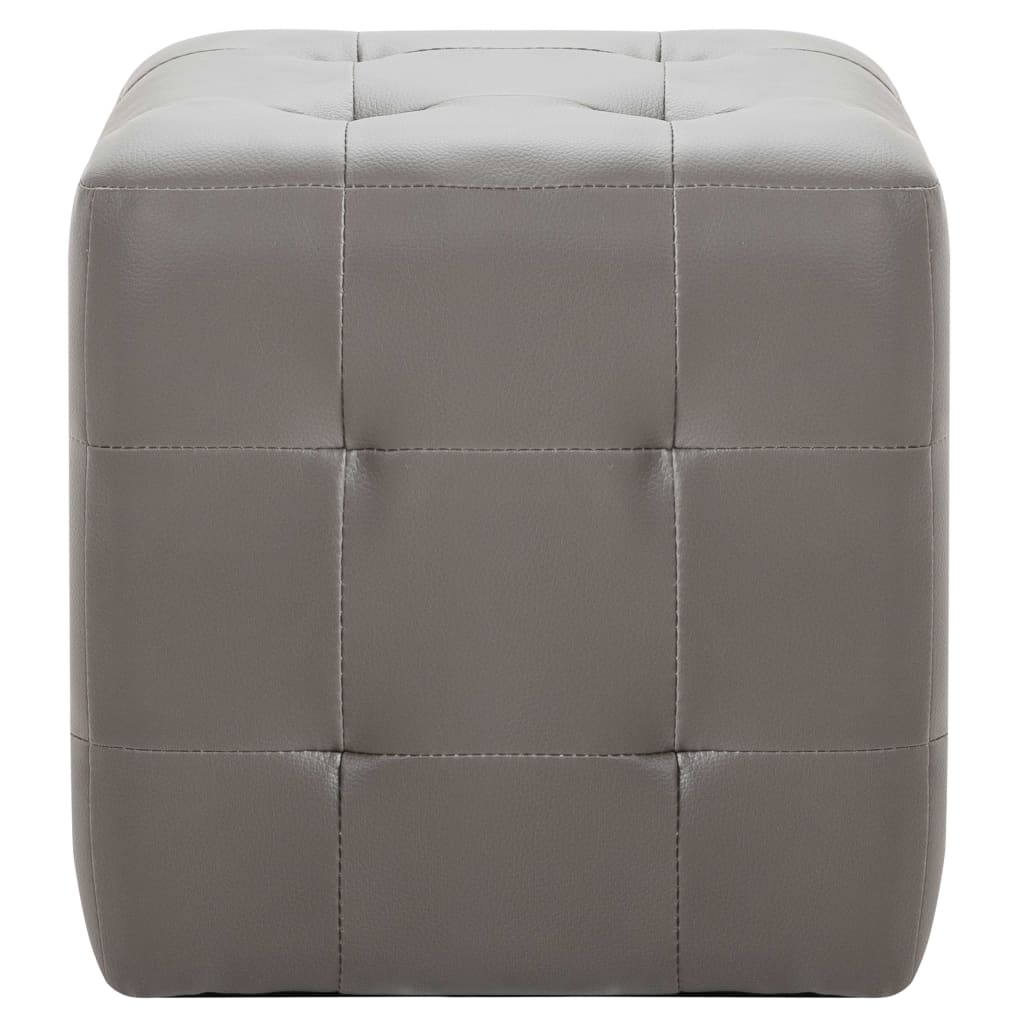 vidaXL Pouffe 2 pcs 30x30x30 cm artificial leather grey