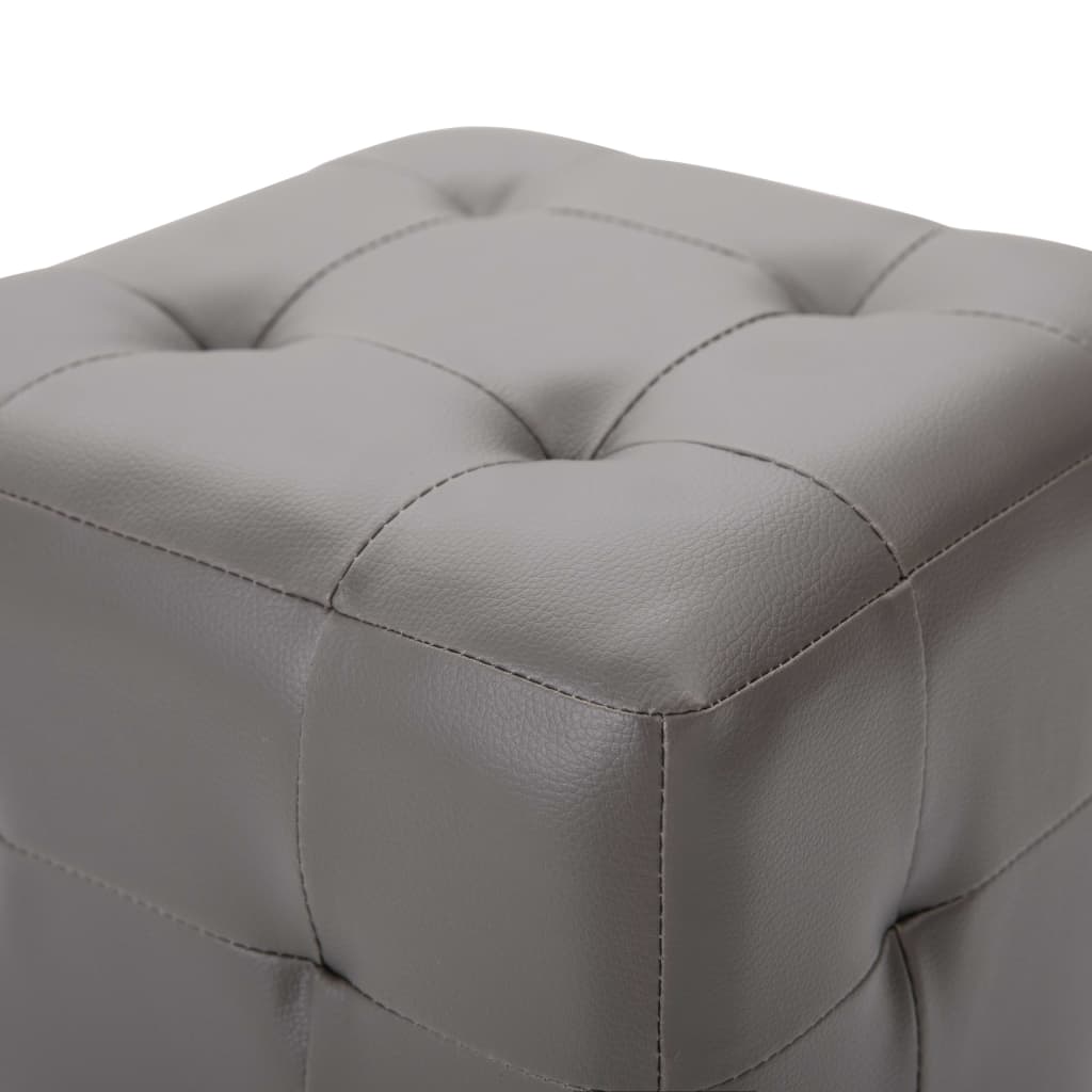 vidaXL Pouffe 2 pcs 30x30x30 cm artificial leather grey