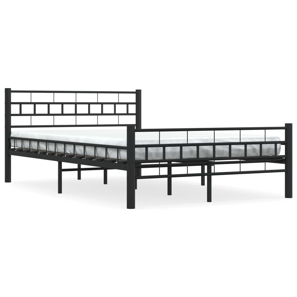 vidaXL Bed Frame Steel Black 140x200 cm