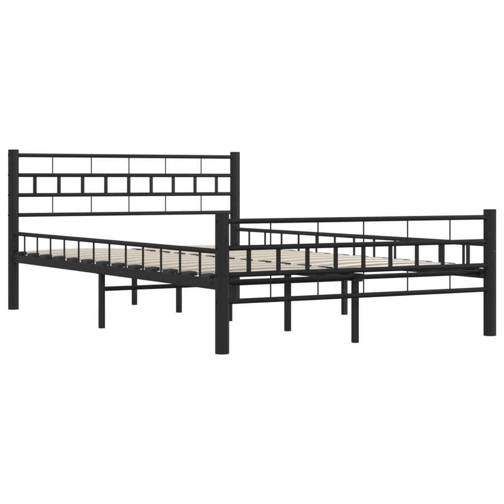 vidaXL Bed Frame Steel Black 140x200 cm