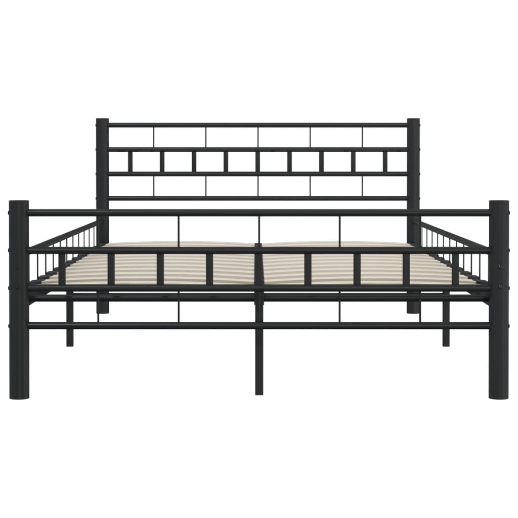 vidaXL Bed Frame Steel Black 140x200 cm