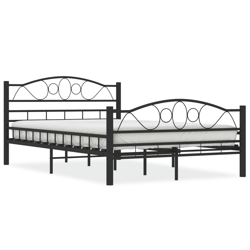 vidaXL Bed Frame Steel Black 120x200 cm