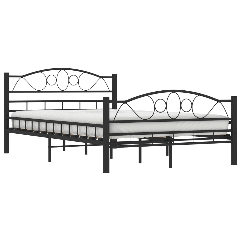vidaXL Bed Frame Steel Black 120x200 cm
