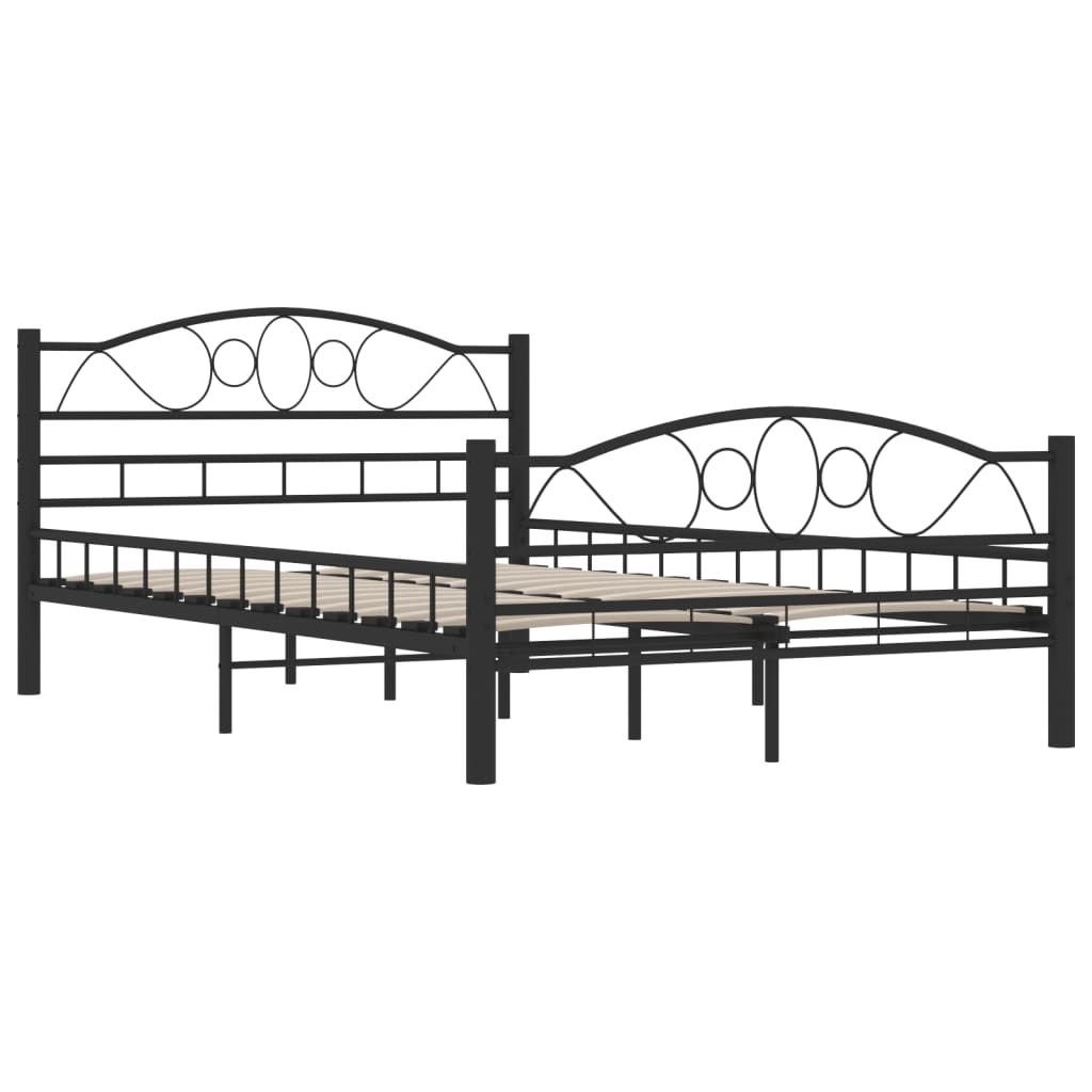 vidaXL Bed Frame Steel Black 120x200 cm