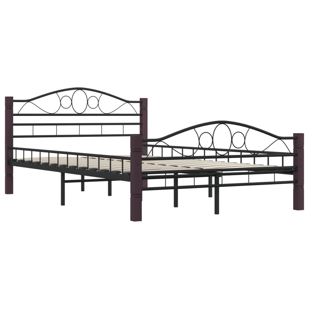 vidaXL Metal Bed Frame Black 120x200 cm