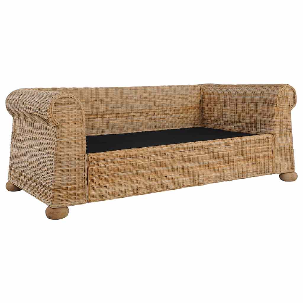 vidaXL 2-Piece Sofa Set with Cushions Natural Rattan