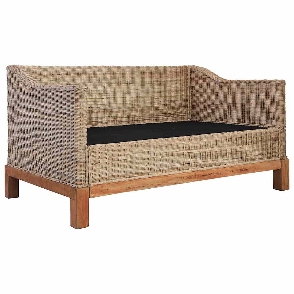 vidaXL 2-Piece Sofa Set with Cushions Natural Rattan