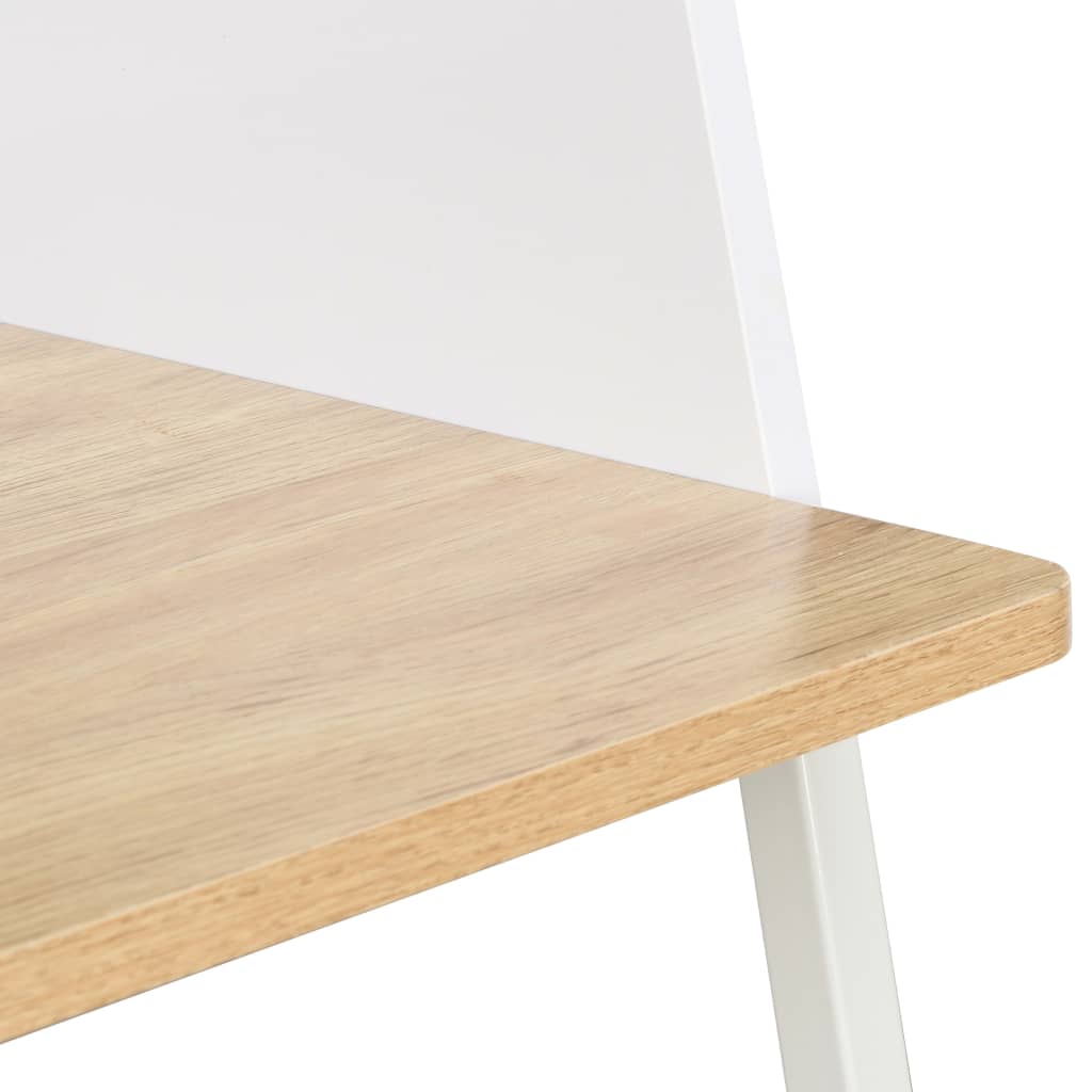 vidaXL Bureau 90x60x88 cm wit en eikenkleurig