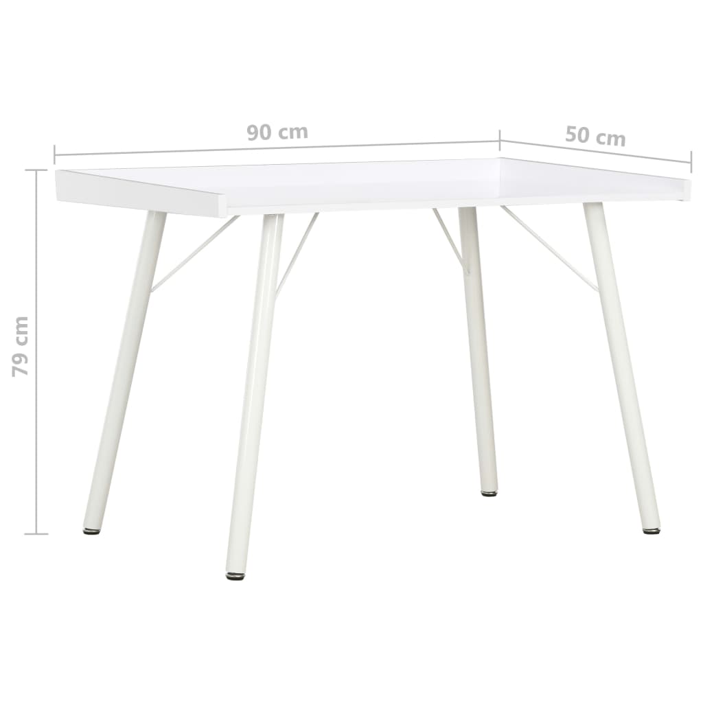 vidaXL Bureau 90x50x79 cm wit