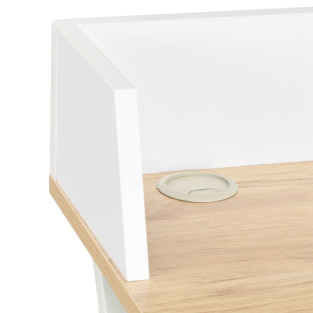 vidaXL Bureau 80x50x84 cm wit en natuurlijk