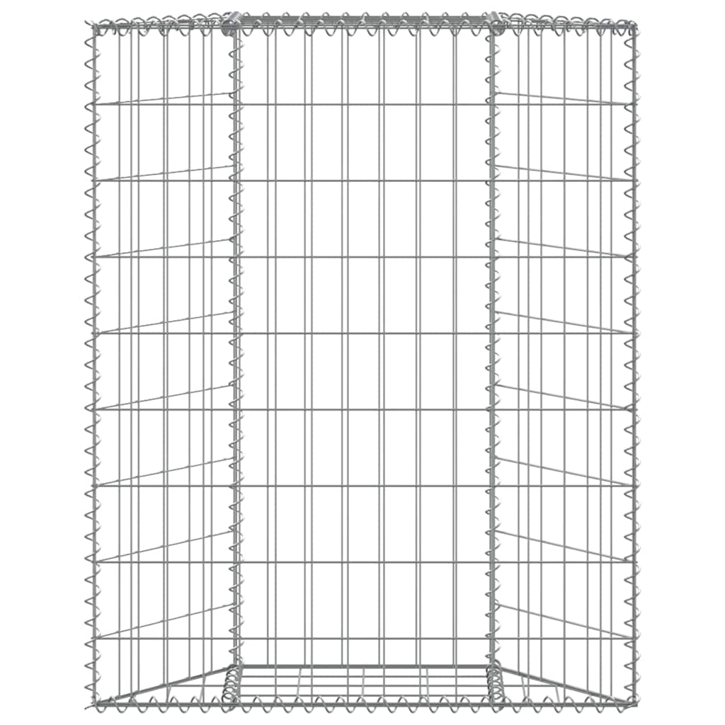 vidaXL Gabion Planter Trapezoid 80x20x100 cm Galvanized Steel