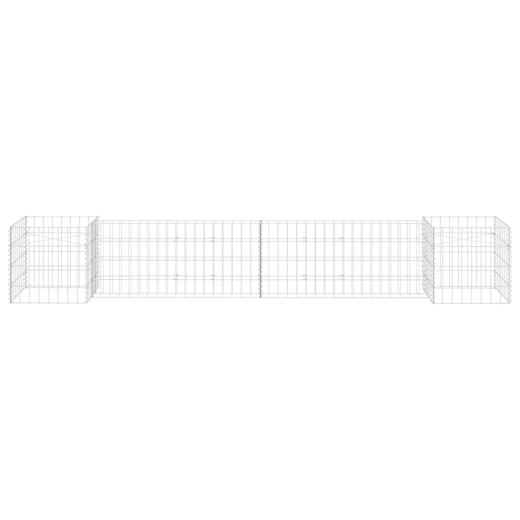 vidaXL Gabion Planter H-shaped 260x40x40 cm Steel Wire