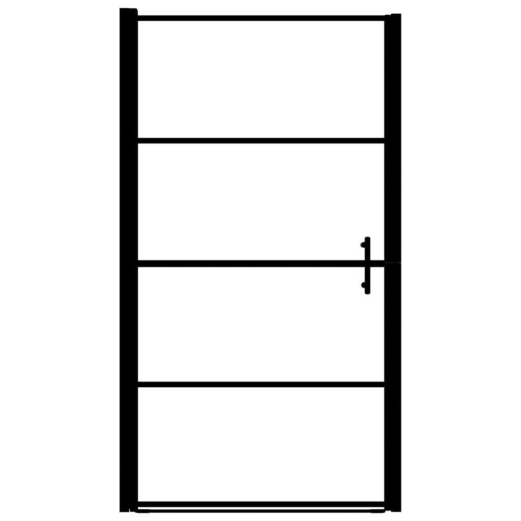 vidaXL Douchedeur 81x195 cm gehard glas zwart