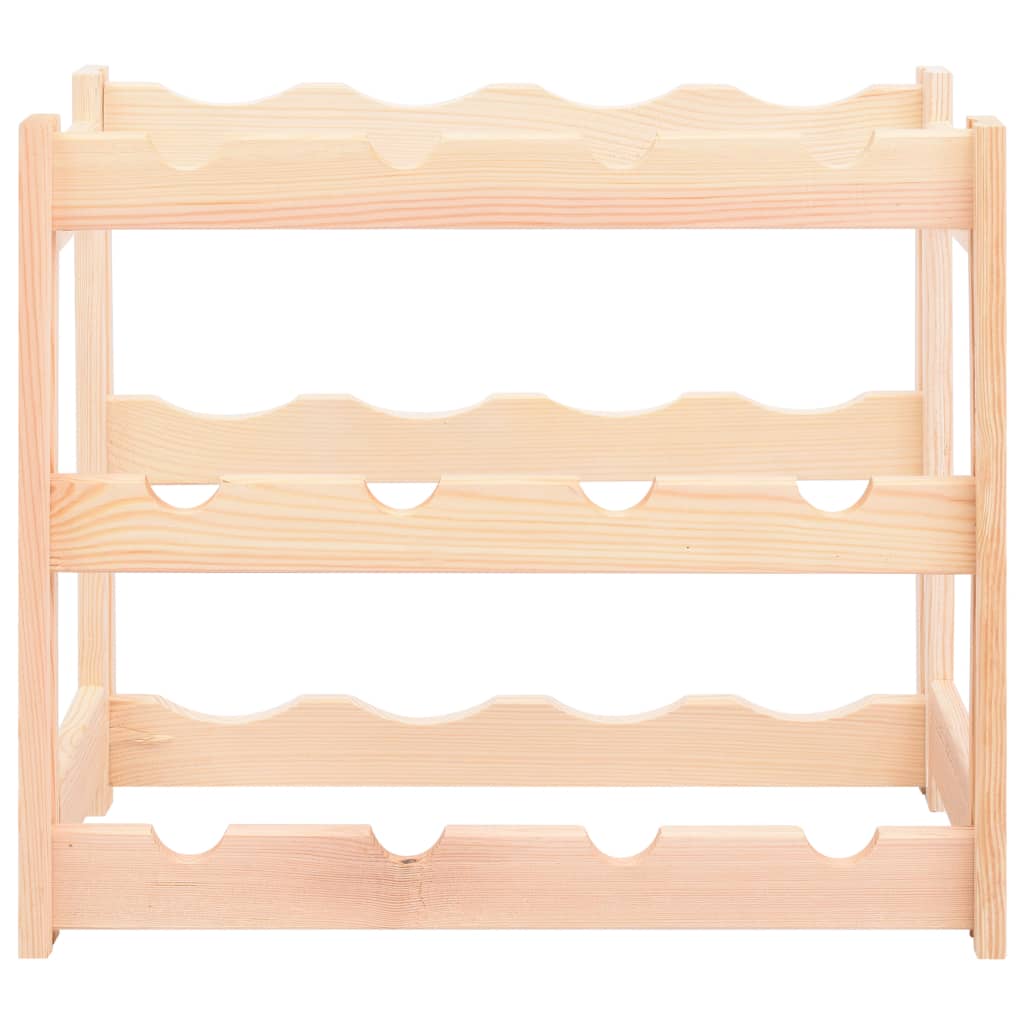 vidaXL Wine Rack for 12 Bottles Pine Wood