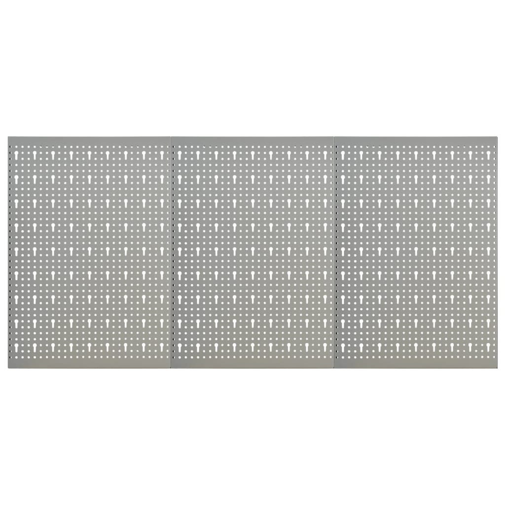 vidaXL Pegboard wall-mounted 3 pcs 40x58 cm steel