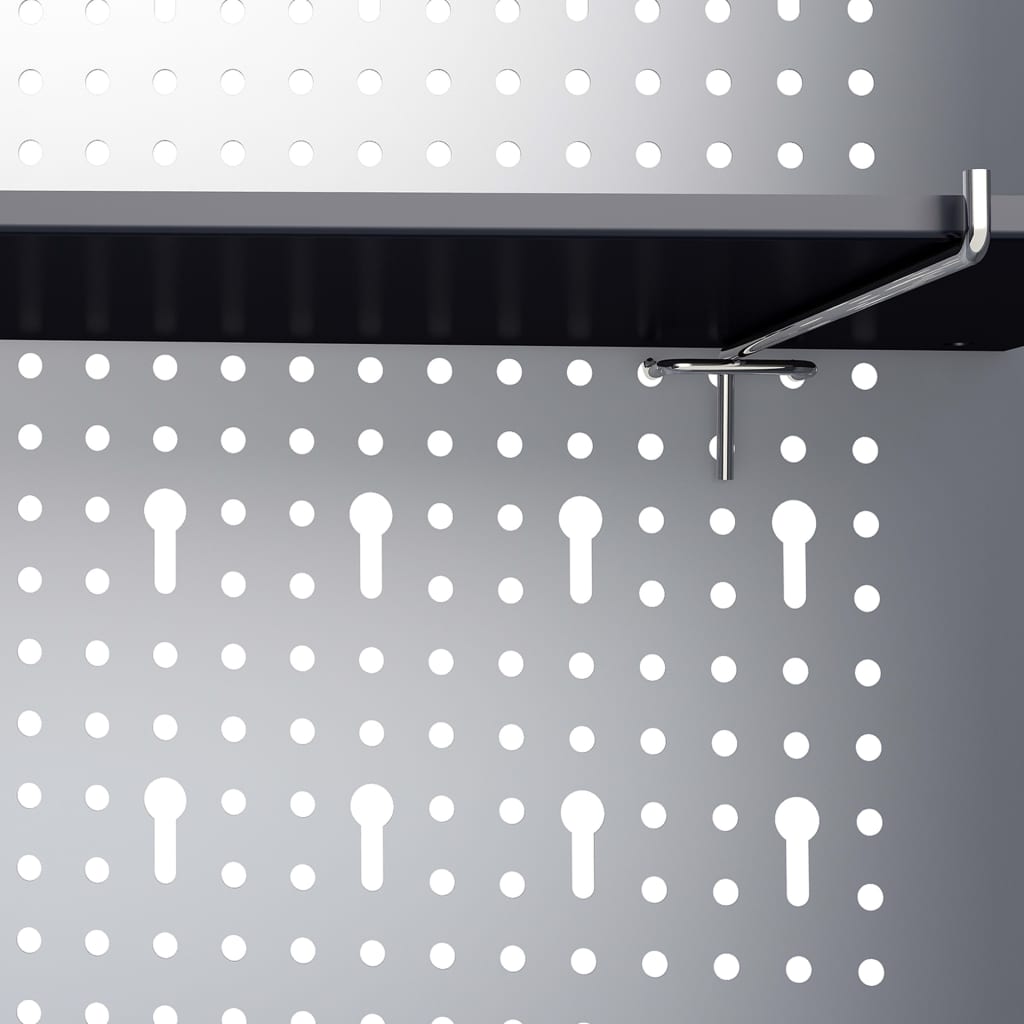 vidaXL Gereedschapskast voor aan de wand metaal grijs en zwart