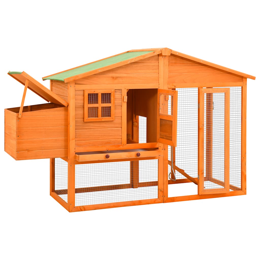 vidaXL Chicken Coop with Nest Box Solid Pinewood