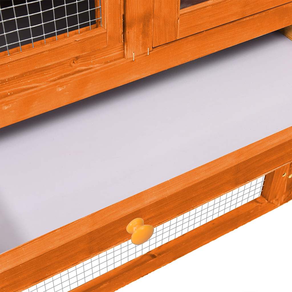 vidaXL Rabbit Hutch 140x63x120 cm Solid Fir Wood