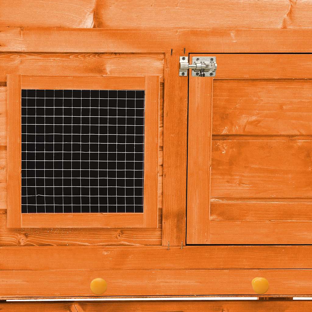 vidaXL Rabbit Hutch 140x63x120 cm Solid Fir Wood